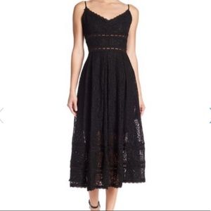 Black lace midi dress